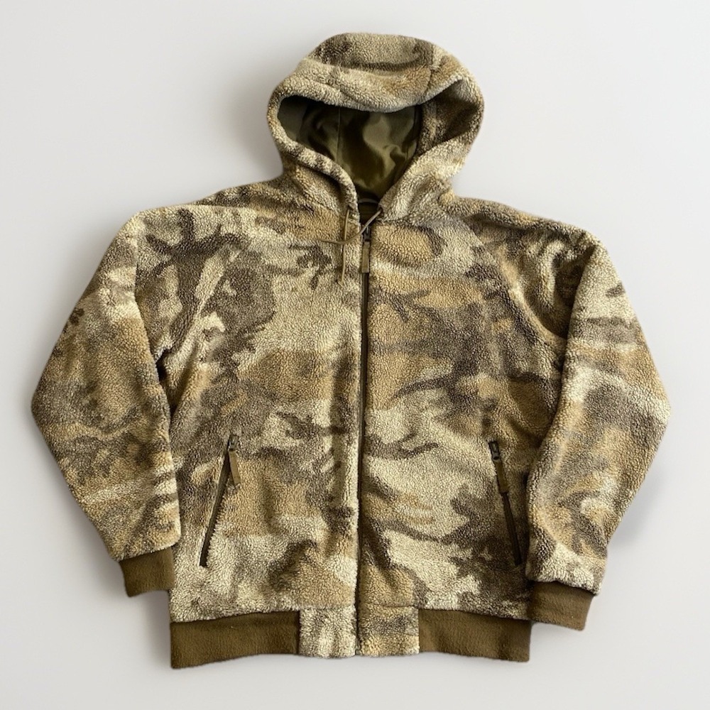 Cabela's Men's Berber Fleece Windshear High Plains Camo Hooded Zip Jacket Size L